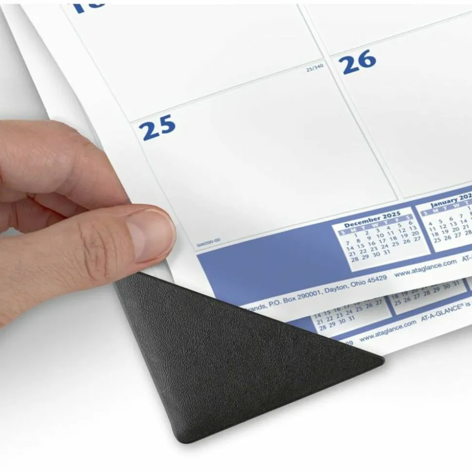 AT-A-GLANCE Desk Pad, 22 x 17, White Sheets, Black Binding, Black Corners, 12-Month (Jan to Dec): 2027, 2027 Calendar