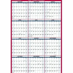 AT-A-GLANCE Erasable Vertical/Horizontal Wall Planner, 32 x 48, White/Blue/Red Sheets, 12-Month (Jan to Dec): 2027, 2027 Calendar