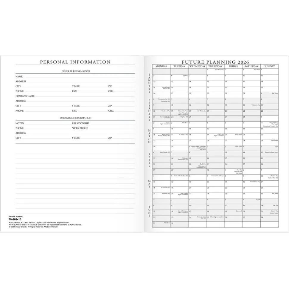 At-A-Glance Executive Padfolio Refill for 70-290, 2027 Calendar