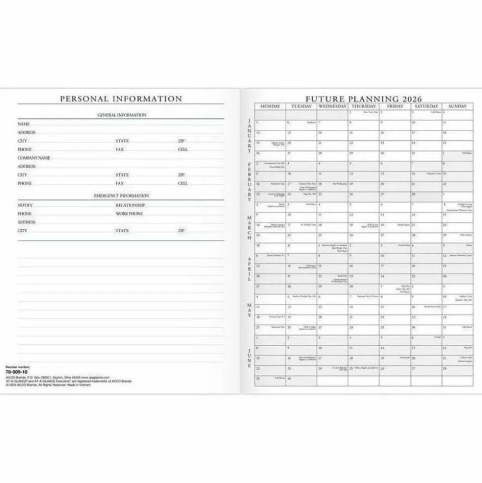 At-A-Glance Executive Padfolio Refill for 70-290, 2027 Calendar