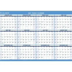 AT-A-GLANCE Horizontal Reversible Erasable Academic and Regular Year 2026-2027 Wall Calendar, Large, 36