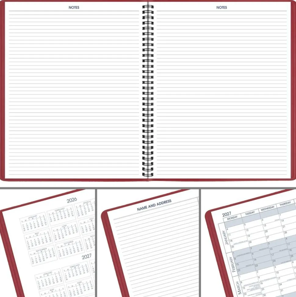 AT-A-GLANCE 2027 15-Month Monthly Planner, Red, Large, 9" x 11"