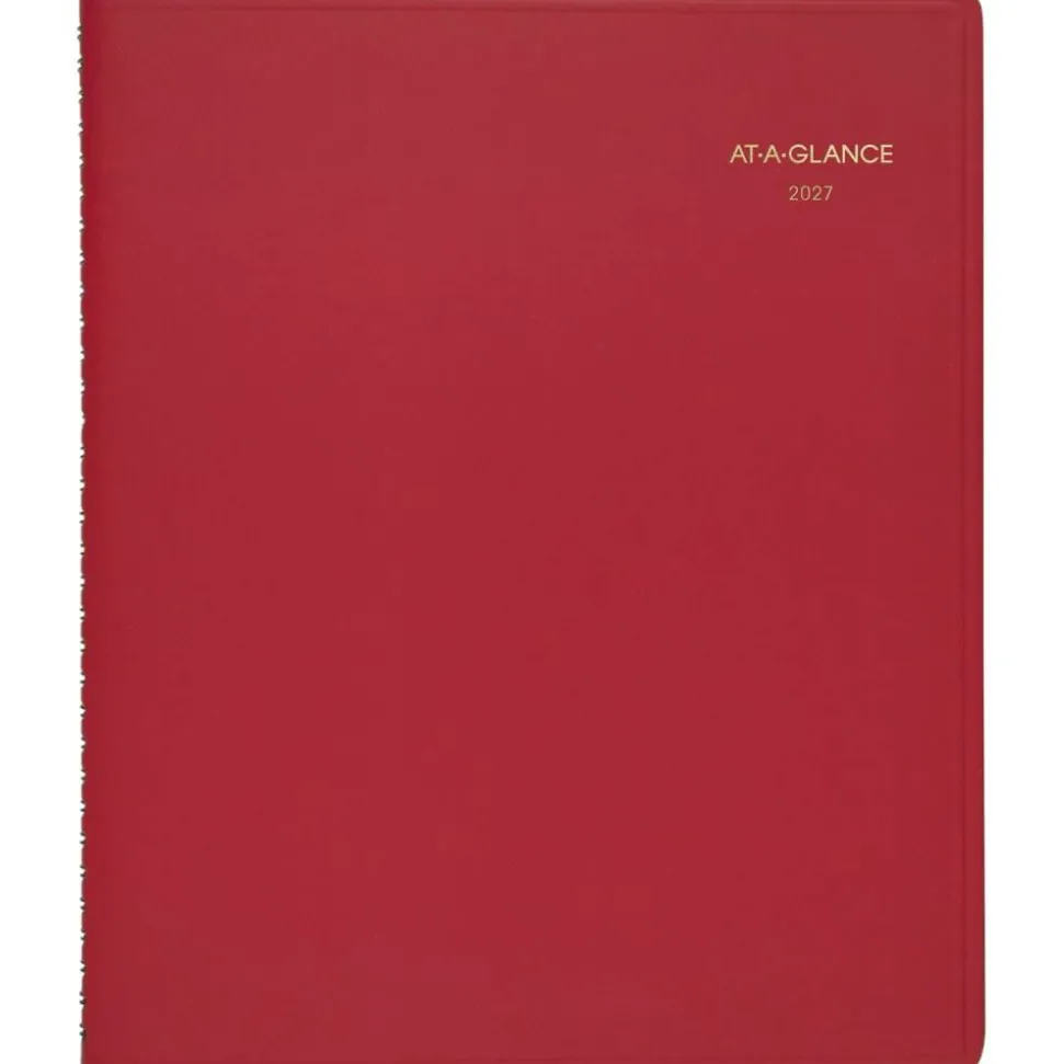AT-A-GLANCE 2027 15-Month Monthly Planner, Red, Large, 9" x 11"