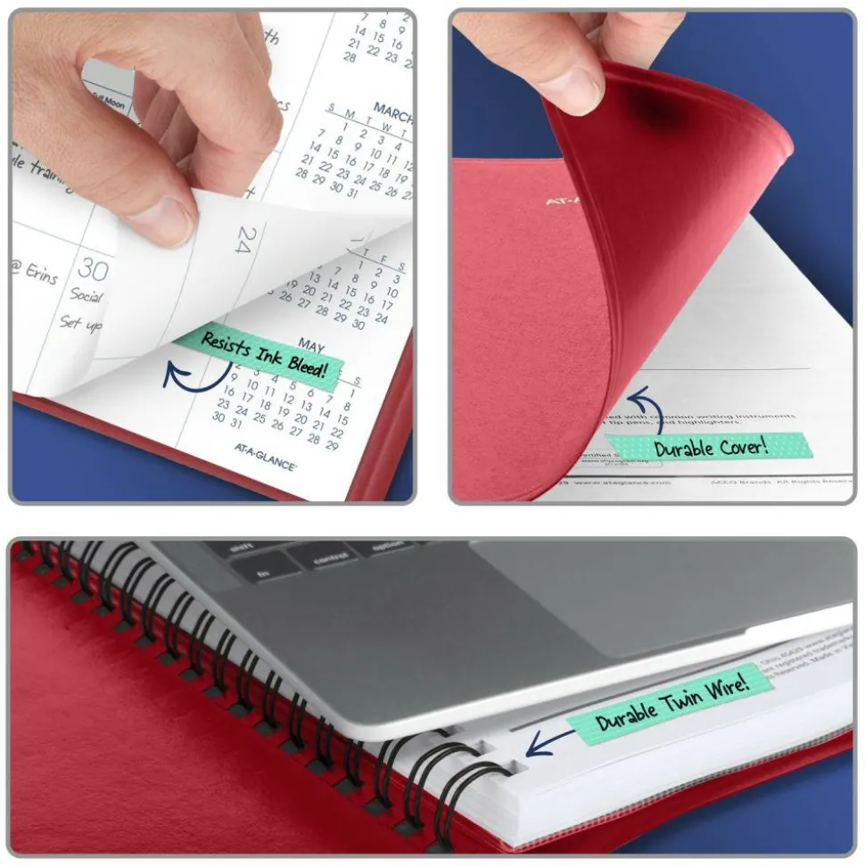AT-A-GLANCE 2027 15-Month Monthly Planner, Red, Large, 9" x 11"