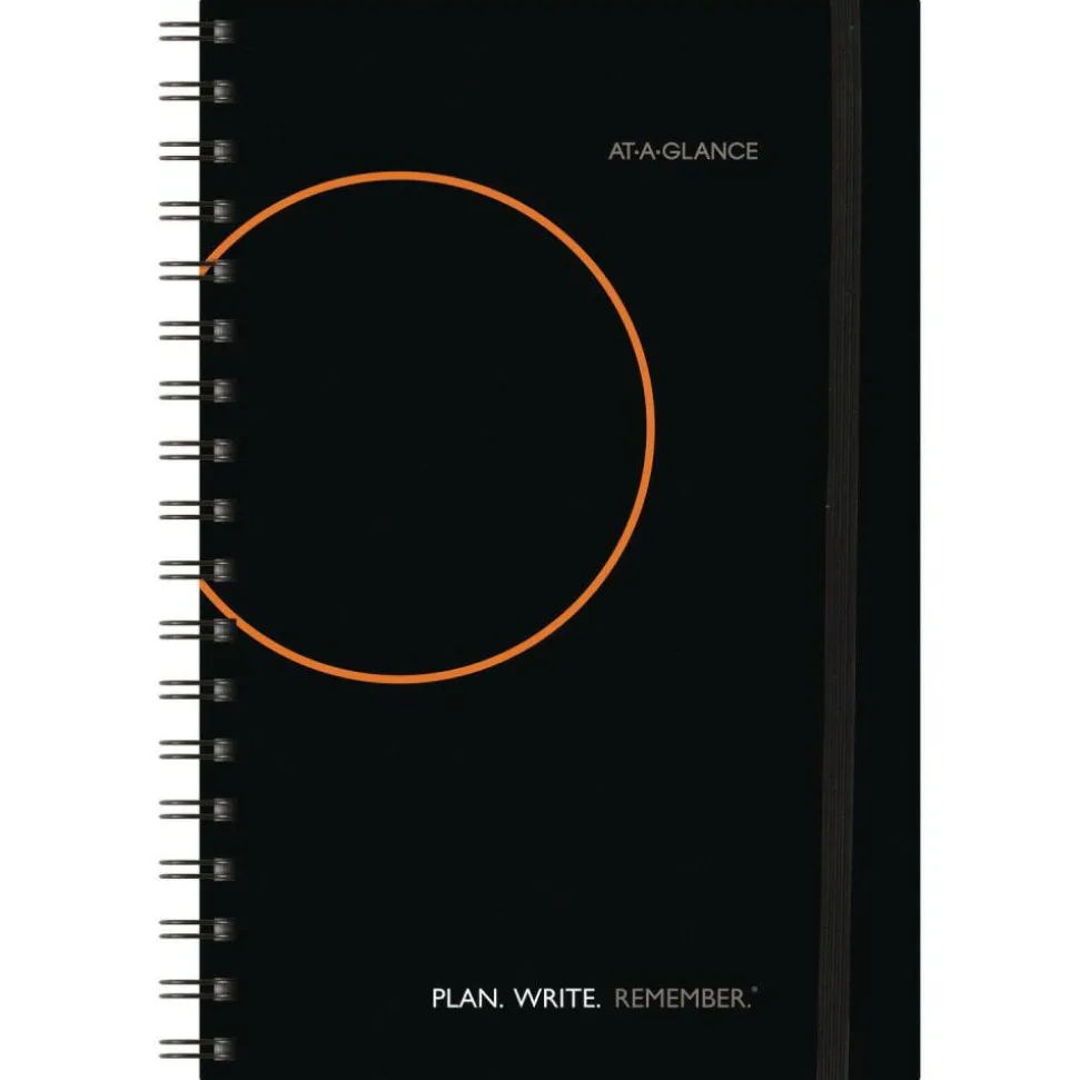 AT-A-GLANCE Plan. Write. Remember. Two Days Per Page Planning Notebook, Undated, 6" x 9", Black, Undated Calendar