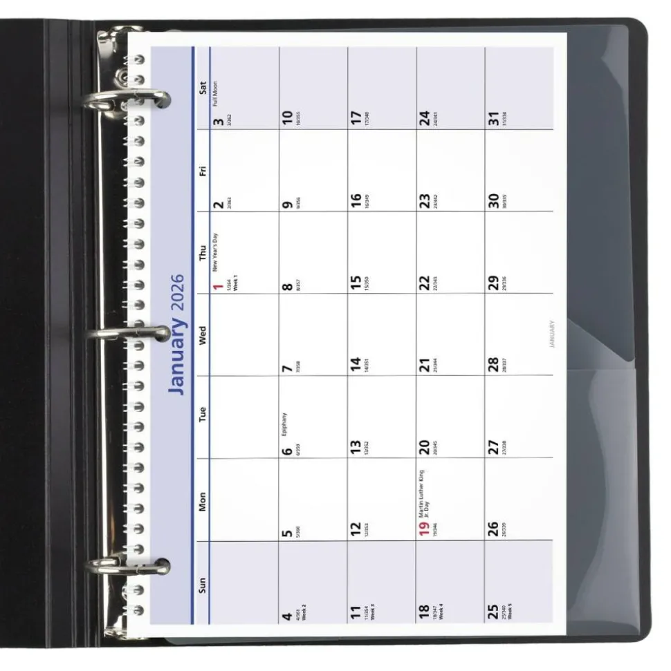 AT-A-GLANCE QuickNotes Desk/Wall Calendar, 3-Hole Punched, 11 x 8, White/Blue/Yellow Sheets, 12-Month (Jan to Dec): 2027, 2027 Calendar