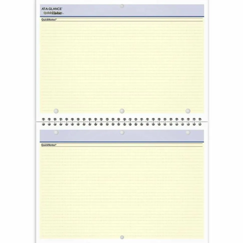 AT-A-GLANCE QuickNotes Desk/Wall Calendar, 3-Hole Punched, 11 x 8, White/Blue/Yellow Sheets, 12-Month (Jan to Dec): 2027, 2027 Calendar
