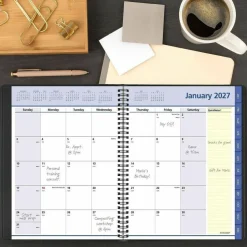AT-A-GLANCE QuickNotes Monthly Planner, 11 x 8.25, Black Cover, 12-Month (Jan to Dec): 2027, 2027 Calendar