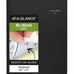 AT-A-GLANCE QuickNotes Monthly Planner, 11 x 8.25, Black Cover, 12-Month (Jan to Dec): 2027, 2027 Calendar