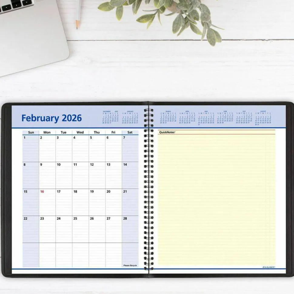 AT-A-GLANCE QuickNotes Weekly Block Format Appointment Book, 10 x 8, Black Cover, 12-Month (Jan to Dec): 2027, 2027 Calendar