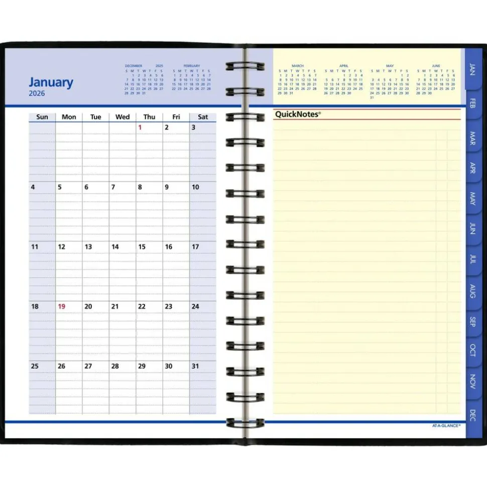 AT-A-GLANCE QuickNotes Weekly Block Format Appointment Book, 8.5 x 5.5, Black Cover, 12-Month (Jan to Dec): 2027, 2027 Calendar