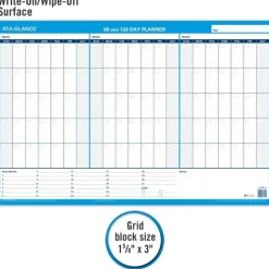 AT-A-GLANCE 30% Recycled Undated Erasable/Reversible Wall Planner, 90/120 Day, 36