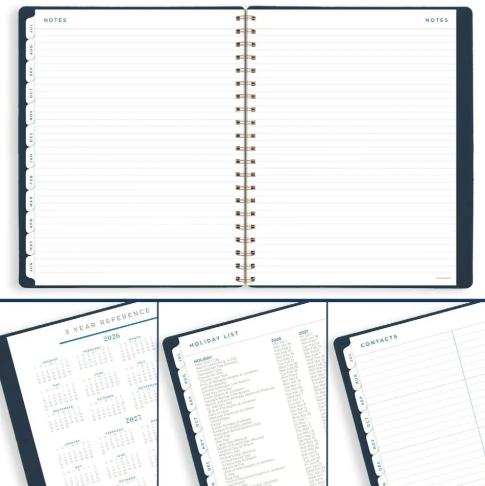 AT-A-GLANCE Signature Collection Academic 2026-2027 Weekly Monthly Planner, Navy, Large, 8 1/2" x 11", 2026 to 2027 Calendar