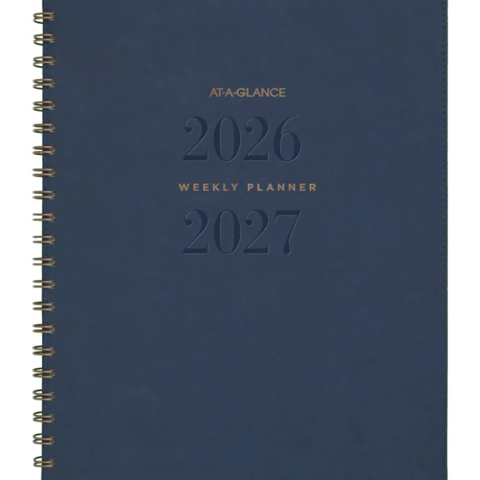 AT-A-GLANCE Signature Collection Academic 2026-2027 Weekly Monthly Planner, Navy, Large, 8 1/2" x 11", 2026 to 2027 Calendar