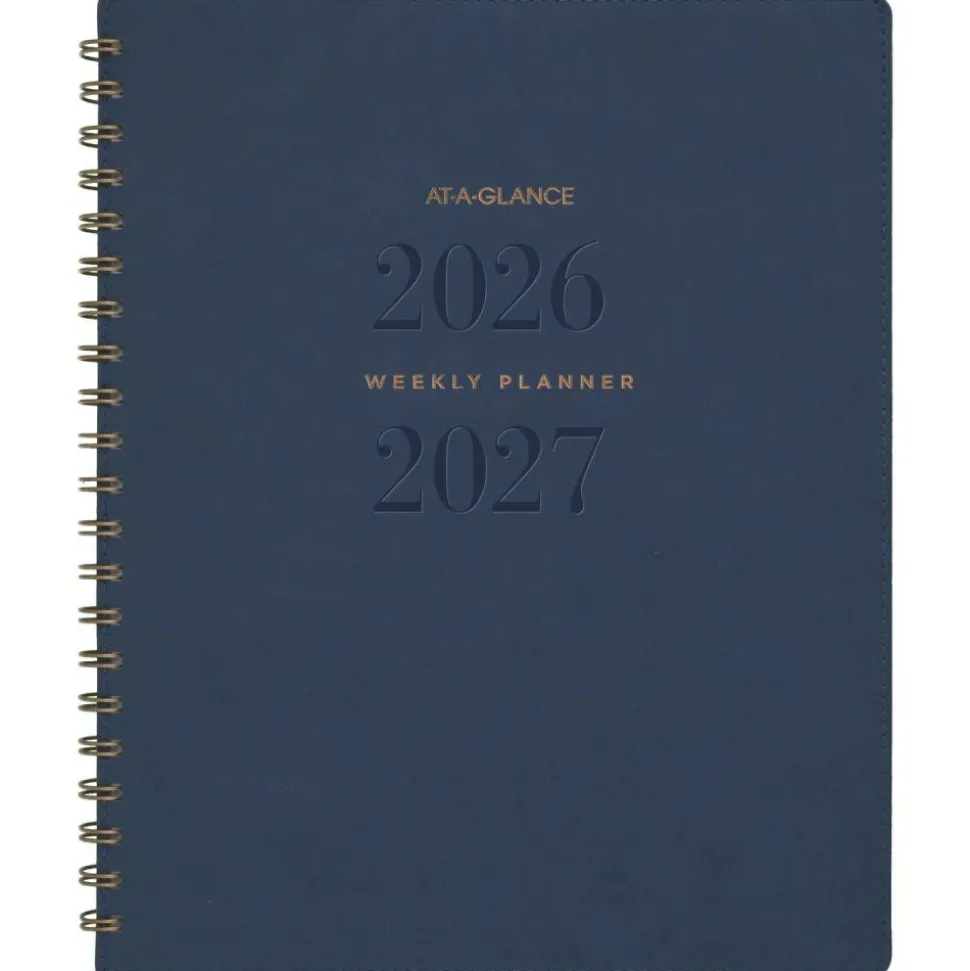 AT-A-GLANCE Signature Collection Academic 2026-2027 Weekly Monthly Planner, Navy, Large, 8 1/2" x 11", 2026 to 2027 Calendar
