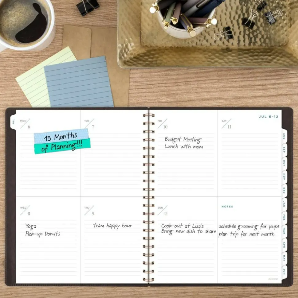 AT-A-GLANCE Signature Collection Academic 2026-2027 Weekly Monthly Planner, Brown, Large, 8 1/2" x 11"