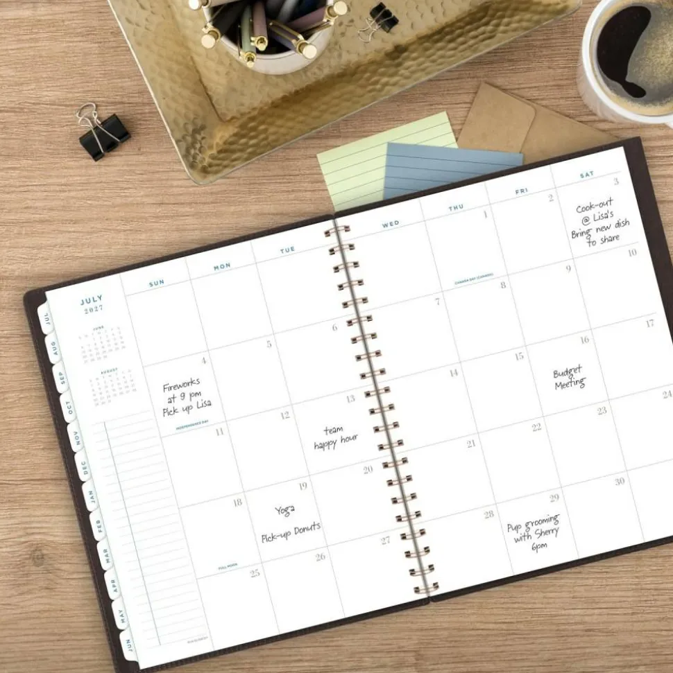 AT-A-GLANCE Signature Collection Academic 2026-2027 Weekly Monthly Planner, Brown, Large, 8 1/2" x 11"