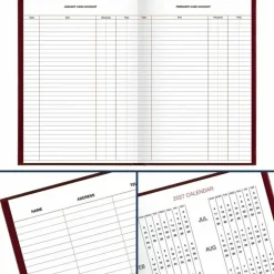 AT-A-GLANCE Standard Diary Daily Reminder Book, 2026 Edition, Medium/College Rule, Red Cover, (201) 8.25 x 5.75 Sheets, 2026 Calendar