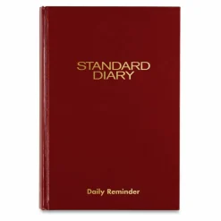 AT-A-GLANCE Standard Diary Daily Reminder Book, 2026 Edition, Medium/College Rule, Red Cover, (201) 8.25 x 5.75 Sheets, 2026 Calendar