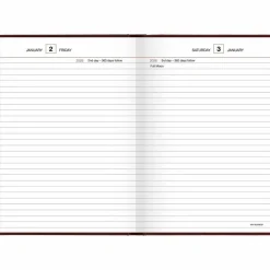 AT-A-GLANCE Standard Diary Daily Reminder Book, 2026 Edition, Medium/College Rule, Red Cover, (201) 8.25 x 5.75 Sheets, 2026 Calendar