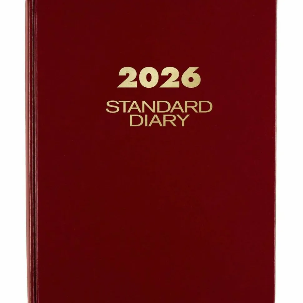 AT-A-GLANCE Standard Diary Daily Diary, 2027 Edition, Medium/College Rule, Red Cover, (200) 9.5 x 7.5 Sheets, 2027 Calendar