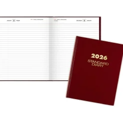 AT-A-GLANCE Standard Diary Daily Diary, 2027 Edition, Medium/College Rule, Red Cover, (200) 9.5 x 7.5 Sheets, 2027 Calendar