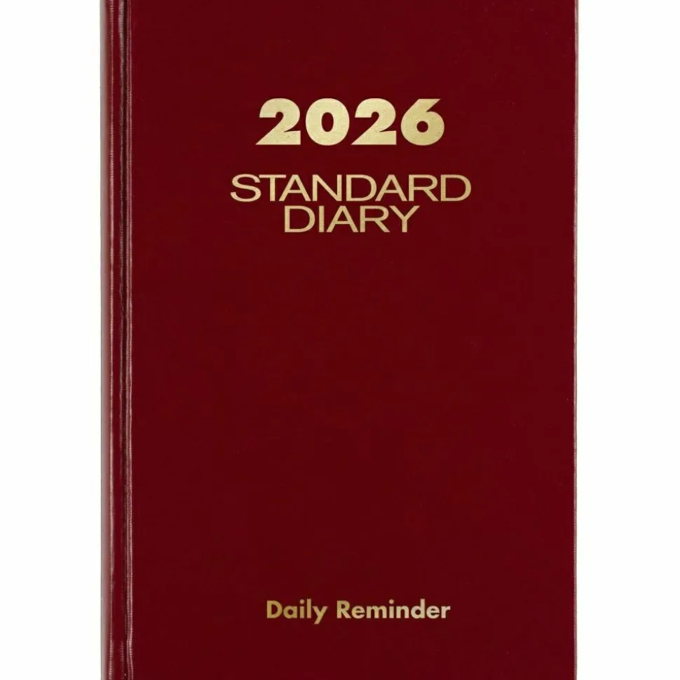 AT-A-GLANCE Standard Diary Daily Reminder Book, 2027 Edition, Medium/College Rule, Red Cover, (201) 7.5 x 5 Sheets, 2027 Calendar