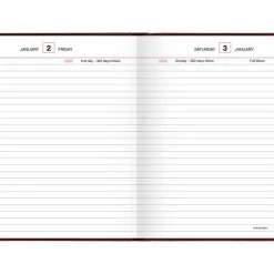AT-A-GLANCE Standard Diary Daily Reminder Book, 2027 Edition, Medium/College Rule, Red Cover, (201) 7.5 x 5 Sheets, 2027 Calendar