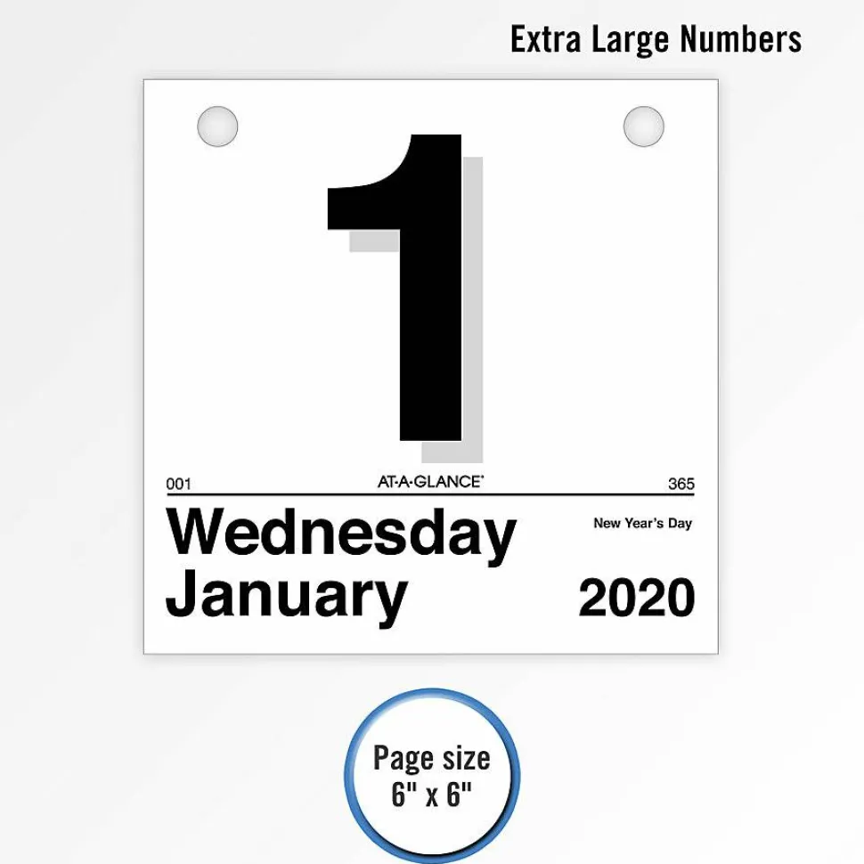 AT-A-GLANCE Today Is Daily Wall Calendar Refill, 6 x 6, White Sheets, 12-Month (Jan to Dec): 2027, 2027 Calendar