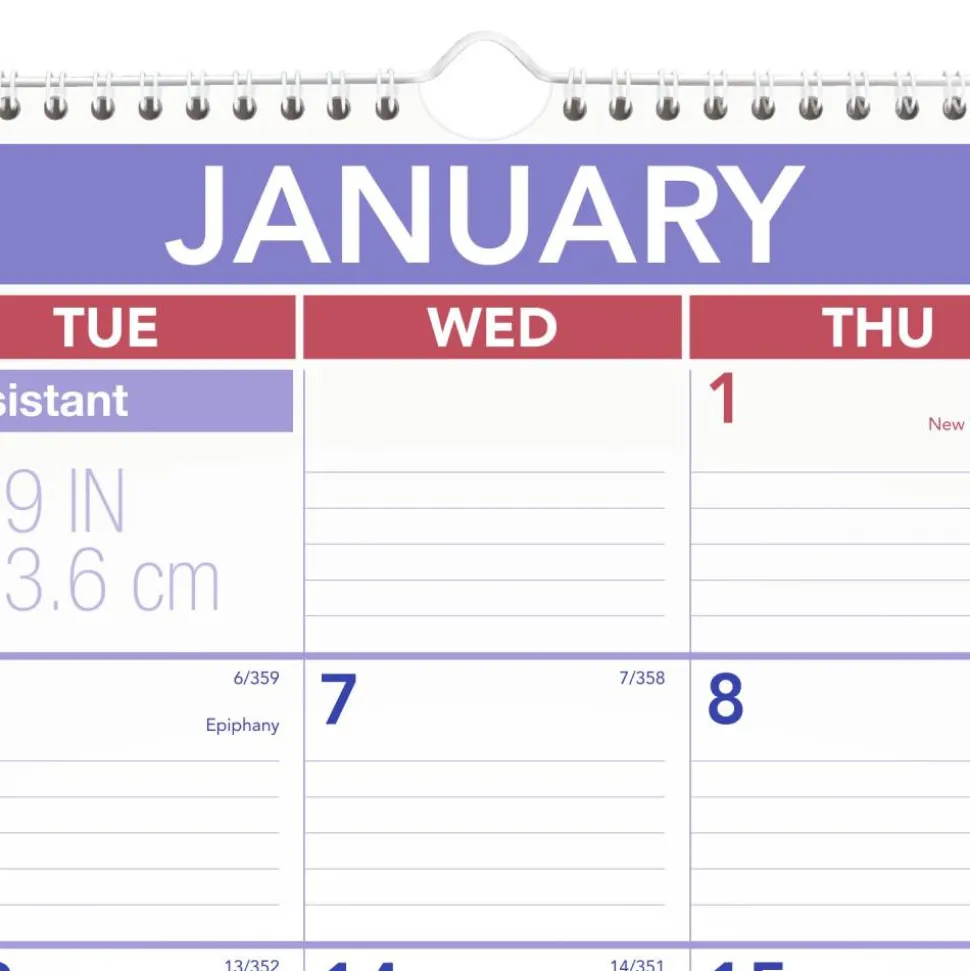 AT-A-GLANCE Two-Month Wall Calendar, 22 x 29, White/Blue/Red Sheets, 12-Month (Jan to Dec): 2027, 2027 Calendar