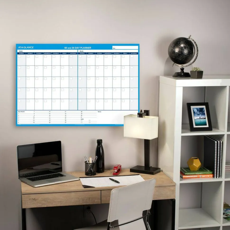 AT-A-GLANCE Undated Erasable/Reversible Wall Planner, 30/60 Day, 48" x 32", 30% Recycled, PM33328, Undated Calendar