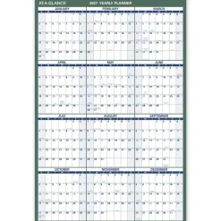 AT-A-GLANCE Vertical Reversible Erasable Academic and Regular Year 2026-2027 Wall Calendar, Large, 36