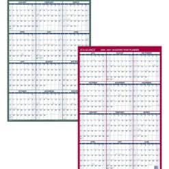 AT-A-GLANCE Vertical Reversible Erasable Academic and Regular Year 2026-2027 Wall Calendar, Large, 36