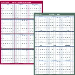 AT-A-GLANCE Vertical Reversible Erasable Academic and Regular Year 2026-2027 Wall Calendar, Large, 36