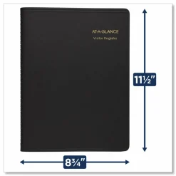 AT-A-GLANCE Visitor Register Book, 8 1/2" x 11", Black