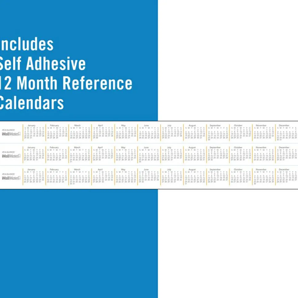 AT-A-GLANCE WallMates Monthly Dry-Erase Calendar, 24" x 36", Undated Calendar