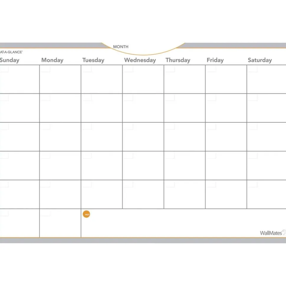AT-A-GLANCE WallMates Monthly Dry-Erase Calendar, 24" x 36", Undated Calendar