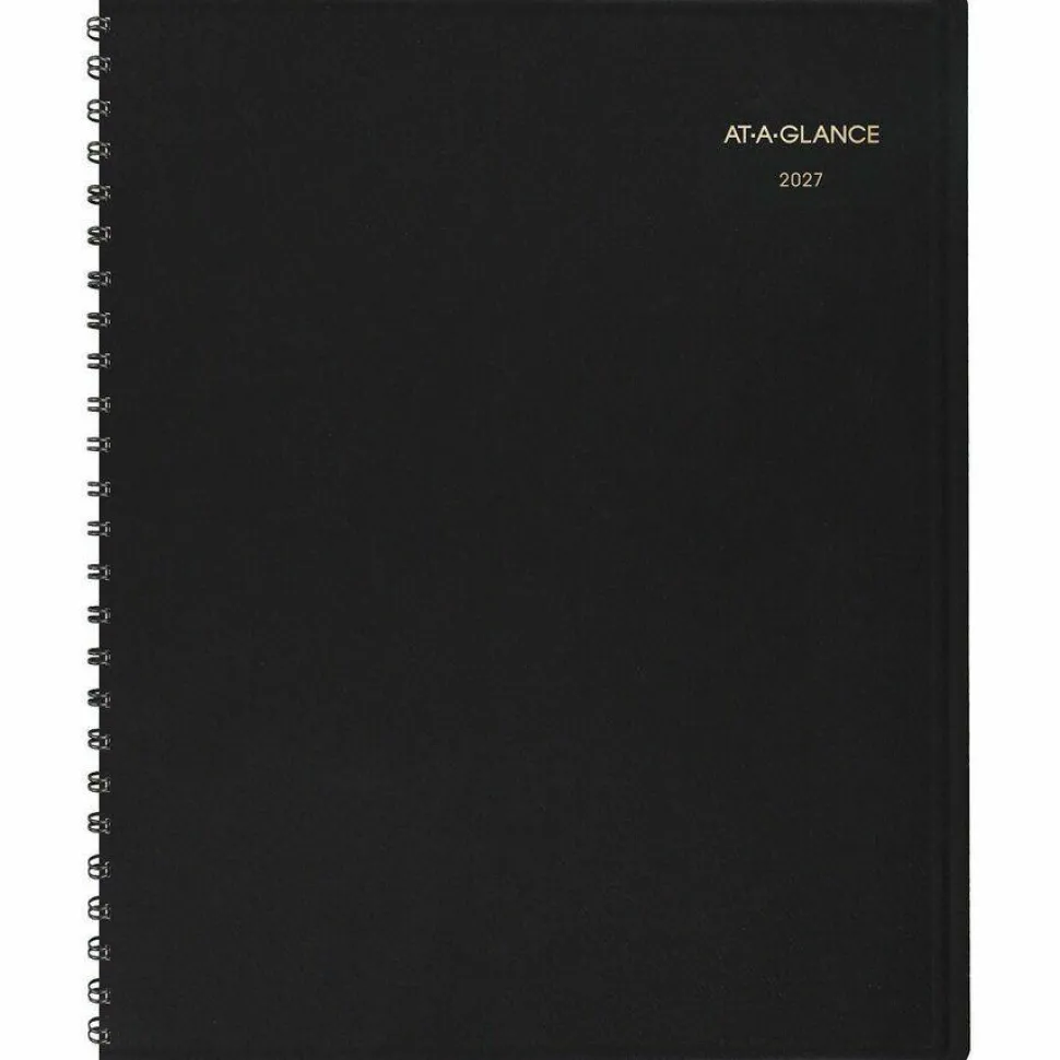 AT-A-GLANCE Weekly Vertical-Column Appointment Book Ruled for Hourly Appointments, 8.75 x 7, Black Cover, 13-Month: Jan 2027 to Jan 2028, 2027 Calendar