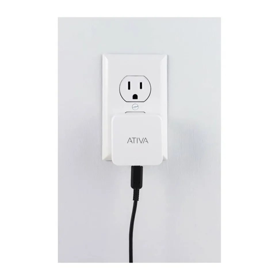 Ativa Dual-Port USB Wall Charger, White, 45861