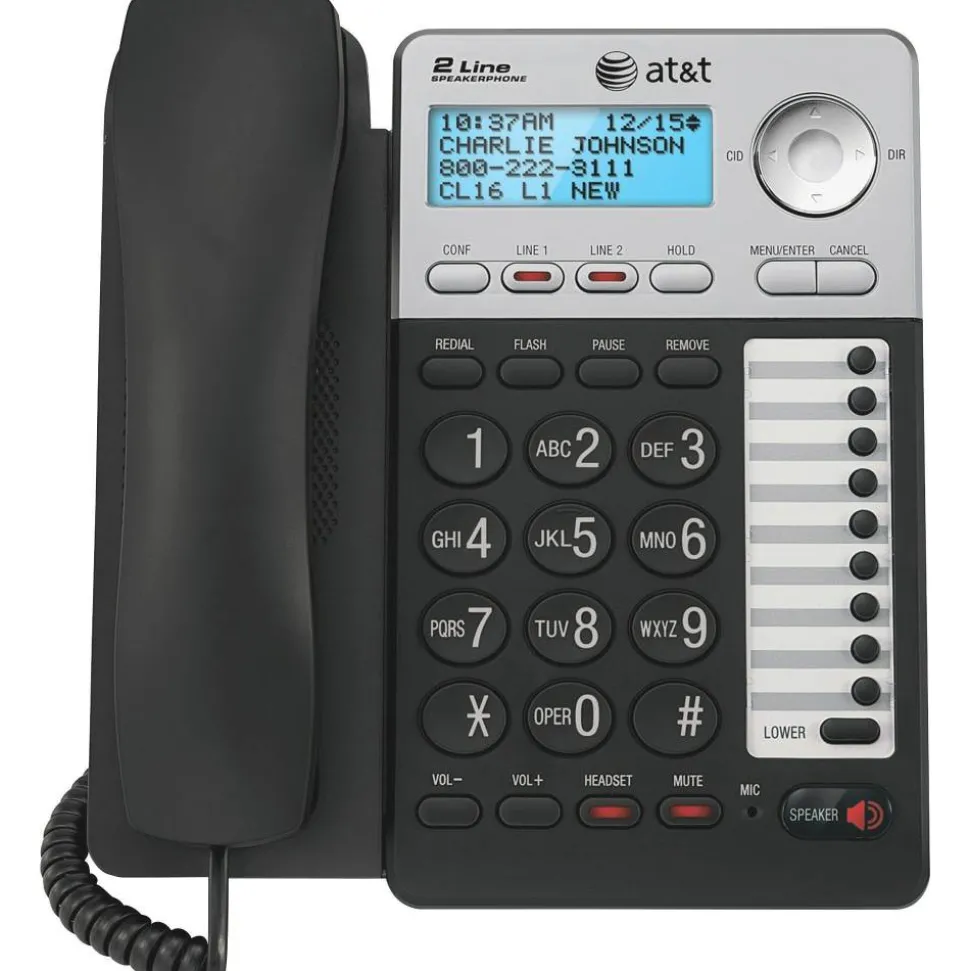 AT&T ML17929 2-Line Corded Phone with Caller ID/Call Waiting, Black