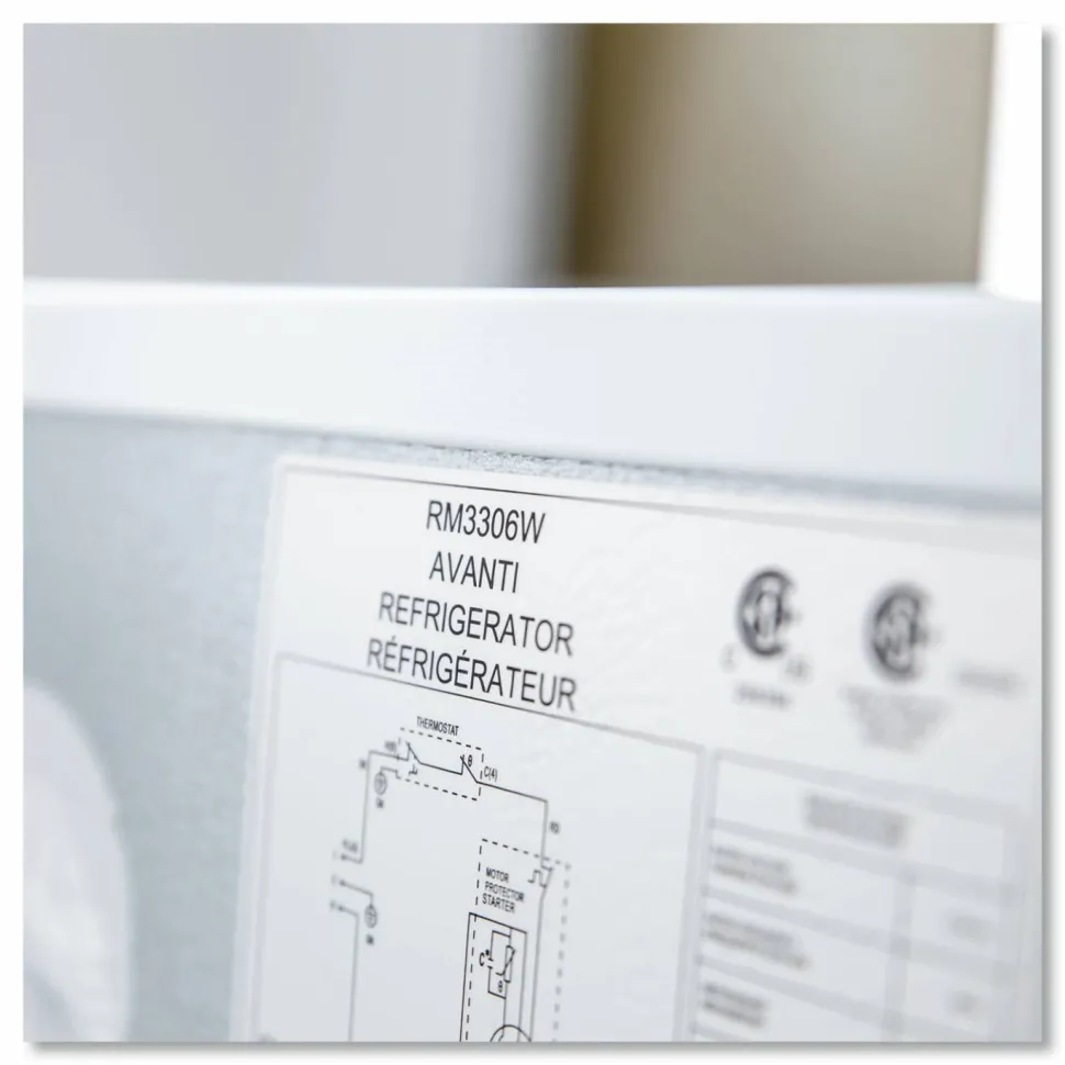 Avanti 3.3 Cu Ft Counter-High Refrigerator, White