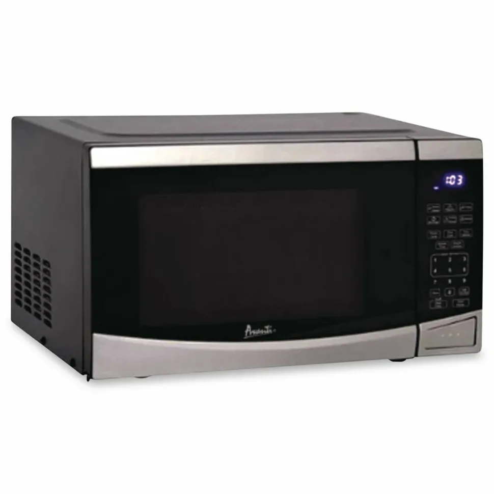 Avanti 0.9 Cu Ft Countertop Microwave, Black/Stainless Steel
