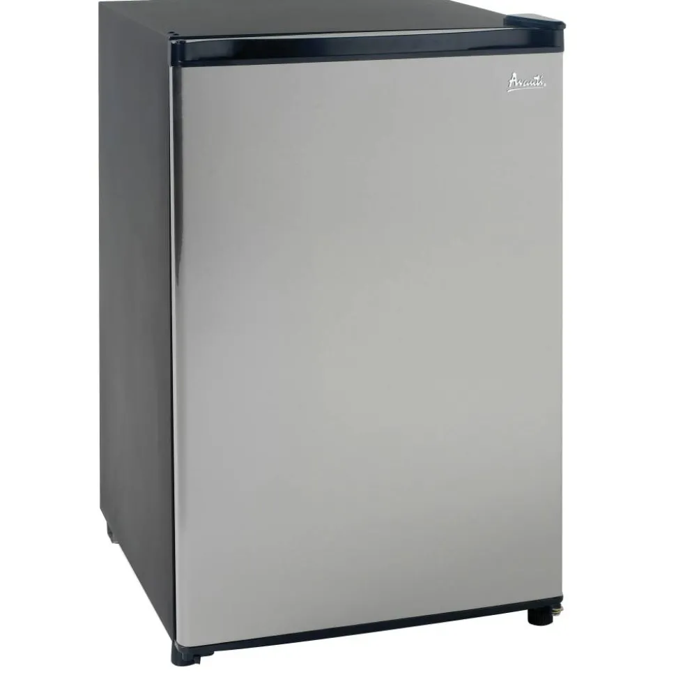 Avanti 4.4 Cu Ft Refrigerator, Black/Stainless Steel