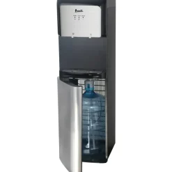 Avanti Bottom-Loading Water Dispenser with UV Light, 3 to 5 Gallon, 41-1/4”H x 14”W x 14”D, Black/Stainless Steel