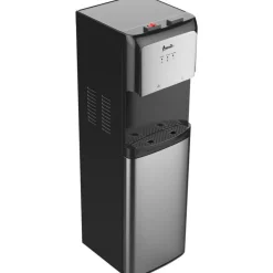 Avanti Bottom-Loading Water Dispenser with UV Light, 3 to 5 Gallon, 41-1/4”H x 14”W x 14”D, Black/Stainless Steel