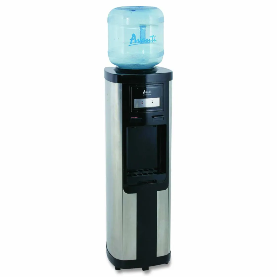 Avanti Hot and Cold Water Dispenser, 3 to 5 Gallon, 38-3/4”H x 13”W x 13”D, Stainless Steel