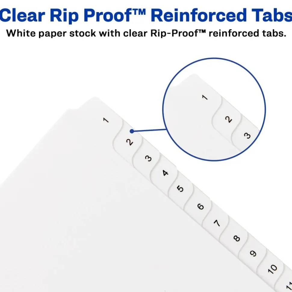 Avery Allstate-Style Collated Legal Exhibit Dividers, 8 1/2" x 11", White Dividers/White Tabs, 1–25, Pack Of 25 Tabs