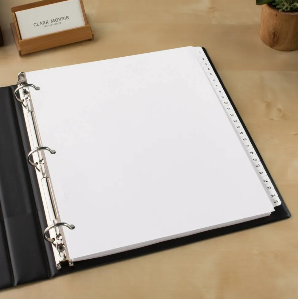 Avery Allstate-Style Collated Legal Exhibit Dividers, 8 1/2" x 11", White Dividers/White Tabs, 1–25, Pack Of 25 Tabs