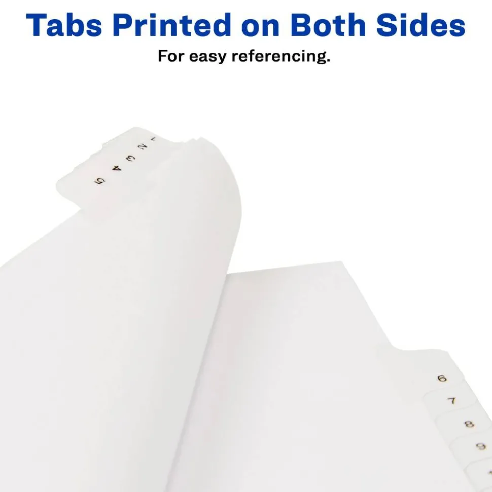 Avery Allstate-Style Collated Legal Exhibit Dividers, 8 1/2" x 11", White Dividers/White Tabs, 1–25, Pack Of 25 Tabs