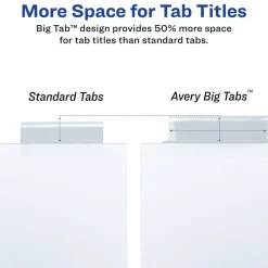 Avery Big Tab Extra-Wide Insertable Dividers, Clear Reinforced, White/Clear, 8-Tab